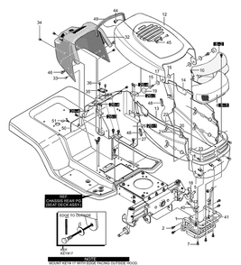 Chassis And Hood Assembly Diagram and Parts List for 465615X99A 2001 Briggs and Stratton Lawn Tractor
